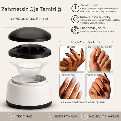 VAPOGLOW Buharlı Oje Çıkarma Cihazı - Tırnak Dostu Temizleme